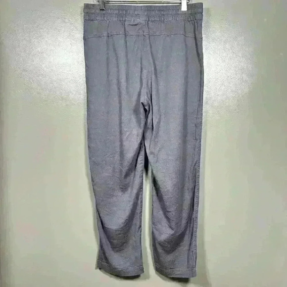 32 DEGREES Linen Blend Relaxed Lightweight Pant Gray Pull On Elastic Women S - Picture 7 of 9